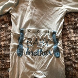 Kickee Pants Baby Brother Appliqué Coverall NB